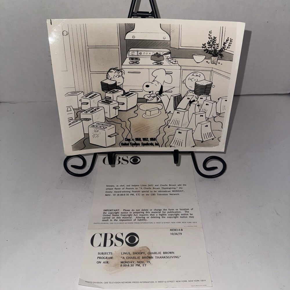 1979 Charlie Brown Thanksgiving CBS Press Photo Snoopy Peanuts 8x10